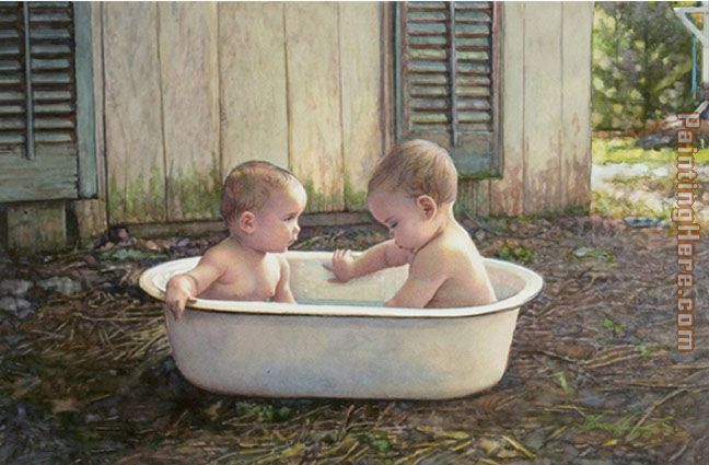 Baby Bath painting - Steve Hanks Baby Bath art painting